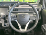 【純正革巻きステアリング】上質な革を使用することで、手にしっかり馴染みとても運転しやすいハンドルです♪