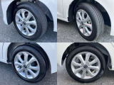 155/65R14 純正アルミホイール装着。タイヤはまだまだ使えます。