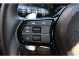 ハンドル左部分にはオーディオコントロールスイッチがついています。運転中も視線をそらさずにオーディオ操作ができ安心です!