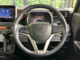 【純正革巻きステアリング】上質な革を使用することで、手にしっかり馴染みとても運転しやすいハンドルです♪