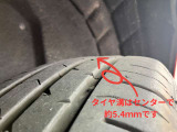 タイヤ溝はセンターで5.4mmです(新品約8mm)