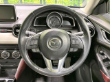 【純正革巻きステアリング】上質な革を使用することで、手にしっかり馴染みとても運転しやすいハンドルです♪