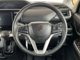 【純正革巻きステアリング】上質な革を使用することで、手にしっかり馴染みとても運転しやすいハンドルです♪