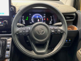 【純正革巻きステアリング】上質な革を使用することで、手にしっかり馴染みとても運転しやすいハンドルです♪