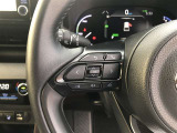 【ステアリングスイッチ】左です。ステアリングから手を離さず、運転に集中したまま手元でマルチインフォメーションディスプレイの操作などができます。