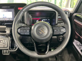 【純正革巻きステアリング】上質な革を使用することで、手にしっかり馴染みとても運転しやすいハンドルです♪