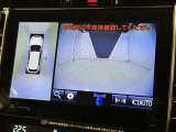パノラミックビューモニターを装備。駐車場や交差点でクルマを真上から見るように周囲を確認できます。機能の詳細は販売店スタッフまでおたずねください。