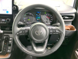 【純正革巻きステアリング】上質な革を使用することで、手にしっかり馴染みとても運転しやすいハンドルです♪