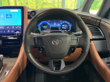 【純正革巻きステアリング】上質な革を使用することで、手にしっかり馴染みとても運転しやすいハンドルです♪