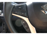 各種のコントロールスイッチが内蔵され、運転に集中できるステアリング。革巻き素材と造形が手にしっくり馴染みます。