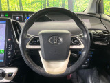 【純正革巻きステアリング】上質な革を使用することで、手にしっかり馴染みとても運転しやすいハンドルです♪