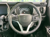 【純正革巻きステアリング】上質な革を使用することで、手にしっかり馴染みとても運転しやすいハンドルです♪
