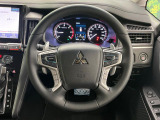 【純正革巻きステアリング】上質な革を使用することで、手にしっかり馴染みとても運転しやすいハンドルです♪