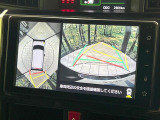 【パノラミックビューモニター】専用のカメラにより、上から見下ろしたような視点で360度クルマの周囲を確認することができます☆死角部分も確認しやすく、狭い場所での切り返しや駐車もスムーズに行えます。