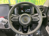 【純正革巻きステアリング】上質な革を使用することで、手にしっかり馴染みとても運転しやすいハンドルです♪