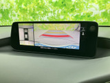 後方映像に加えて周囲を確認する画面表示もあり、駐車時の状況把握をサポートします。ガイド線を目安に、停車位置を確認しながら操作できます。