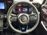 【純正革巻きステアリング】上質な革を使用することで、手にしっかり馴染みとても運転しやすいハンドルです♪