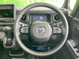 【純正革巻きステアリング】上質な革を使用することで、手にしっかり馴染みとても運転しやすいハンドルです♪