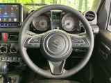【純正革巻きステアリング】上質な革を使用することで、手にしっかり馴染みとても運転しやすいハンドルです♪