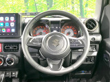 【純正革巻きステアリング】上質な革を使用することで、手にしっかり馴染みとても運転しやすいハンドルです♪