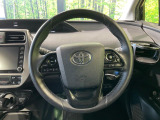 【純正革巻きステアリング】上質な革を使用することで、手にしっかり馴染みとても運転しやすいハンドルです♪