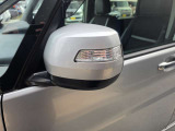 左のドアミラーです。カバーは車体と同じシルバーで、下側が黒になっています。