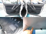 内装カラーはブラック&シルバー!!ご納車後に無いと困る『フロアマット』もしっかり装備!!内装で気になる箇所は運転席後席側天張りの擦れです!!ご遠方にお住まい等で現車確認出来ない方は要チェックです!!!