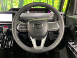 【純正革巻きステアリング】上質な革を使用することで、手にしっかり馴染みとても運転しやすいハンドルです♪