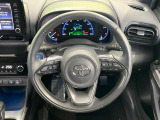 【純正革巻きステアリング】上質な革を使用することで、手にしっかり馴染みとても運転しやすいハンドルです♪