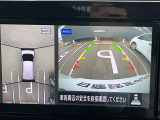 空から見ているような視点で周囲が確認できるアラウンドビューモニター、クルマの真上から見ているかのような映像によって、周辺の見えにくい障害物でも気付くことができます。