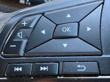 ステアリングオーディオコントロールスイッチ。オーディオの音量、ラジオ/テレビのチャンネル選局等をステアリングから手を離す事無く操作する事が出来ます。