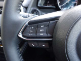 【ステアリングスイッチ】ステアリングスイッチは運転姿勢や視線を崩さずに操作が可能です。左側にはオーディオ類があります。