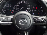 ステアリングスイッチで、先行車に自動追従するアダプティブクルーズコントロールが作動可能。設定した車速内での車間距離を自動で調整・維持。高速道路の渋滞時もアクセル・ブレーキ操作から解放されます。