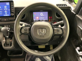 【純正革巻きステアリング】上質な革を使用することで、手にしっかり馴染みとても運転しやすいハンドルです♪