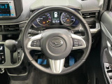 【純正革巻きステアリング】上質な革を使用することで、手にしっかり馴染みとても運転しやすいハンドルです♪