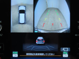 ■リヤビューカメラの映像です。ステアリング連動ガイドラインが、後退時の予想進路を表示し、運転のサポートを致します。