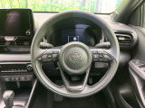 【純正革巻きステアリング】上質な革を使用することで、手にしっかり馴染みとても運転しやすいハンドルです♪
