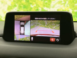 車両周辺を上から見た表示と後方の映像を画面で確認でき、駐車時の状況把握をサポートします。ガイド線も表示されるため、周囲を目視しながら車庫入れする際に便利です。