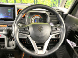 【純正革巻きステアリング】上質な革を使用することで、手にしっかり馴染みとても運転しやすいハンドルです♪