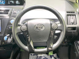 【純正革巻きステアリング】上質な革を使用することで、手にしっかり馴染みとても運転しやすいハンドルです♪