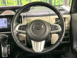 【純正革巻きステアリング】上質な革を使用することで、手にしっかり馴染みとても運転しやすいハンドルです♪