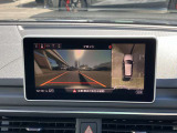 サラウンドビューカメラ装備 車両の4つのカメラから得た映像を合成し、上空から眺めているような映像をモニターに映し出します。車両周辺の歩行者や障害物などの発見に役立ちます。
