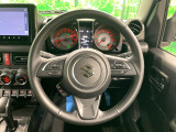 【純正革巻きステアリング】上質な革を使用することで、手にしっかり馴染みとても運転しやすいハンドルです♪