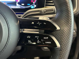 ステアリングボタンは、使いやすいデザインでございます。ステアリング付近のレバーや、ステアリングボタンで追従機能の操作も可能でございます。
