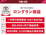 1年間走行距離無制限の「ロングラン保証」が付いています。年式は問わず、全国約4,500ヶ所のトヨタのお店で保証修理を受けることができます。