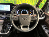 【純正革巻きステアリング】上質な革を使用することで、手にしっかり馴染みとても運転しやすいハンドルです♪