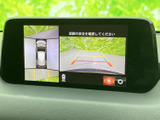 車両周辺の映像と俯瞰表示を画面で確認でき、駐車時の周囲確認をサポートします。ガイド線も表示されるため、車庫入れや切り返しの際に役立つ装備です。