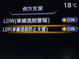 【車線逸脱防止支援システム】搭載されたカメラが車線の位置を認識し車線内を維持するよう車両の動きを制御したり、車線からはみ出しそうになった場合などに、車両を車線内に戻そうとする装置です。