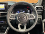 【純正革巻きステアリング】上質な革を使用することで、手にしっかり馴染みとても運転しやすいハンドルです♪